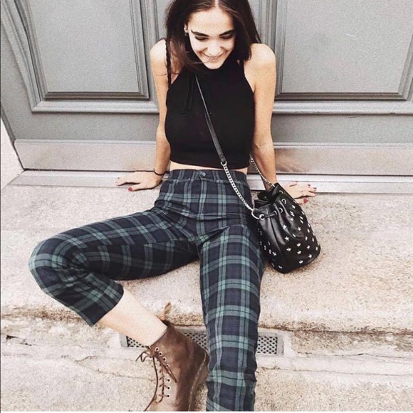 Brandy Melville Pants - Brandy Melville Jane Pants - green / blue